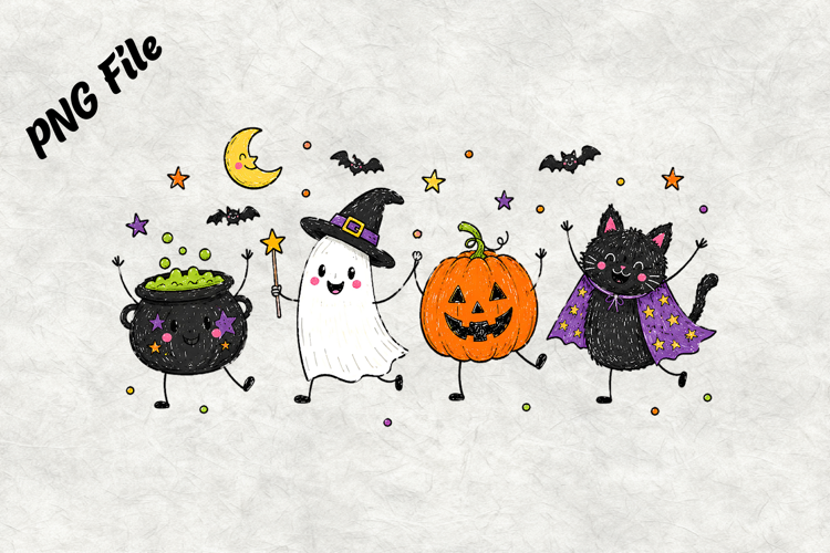 Cute Halloween Characters PNG