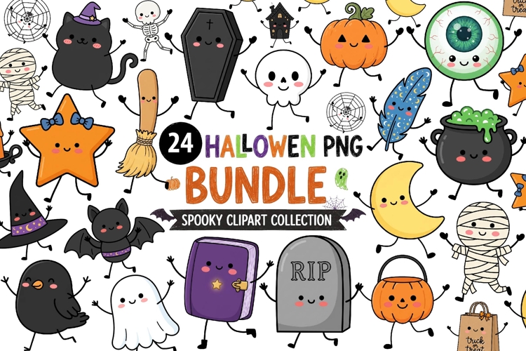 Cute Halloween Clipart Bundle