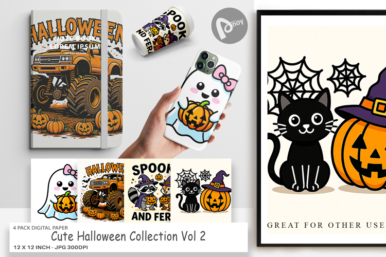 Cute Halloween Digital Paper