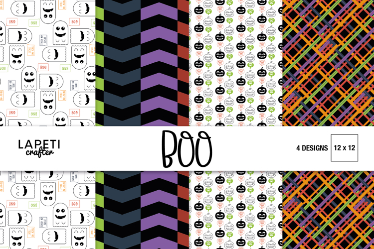 Halloween Digital Papers for Kids Party Decorations