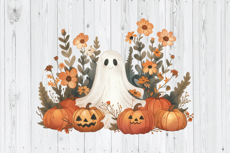 Cute Halloween Ghost PNG, Halloween PNG
