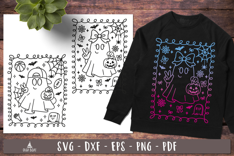 Cute Halloween Ghost Boy Girl SVG Coquette designs