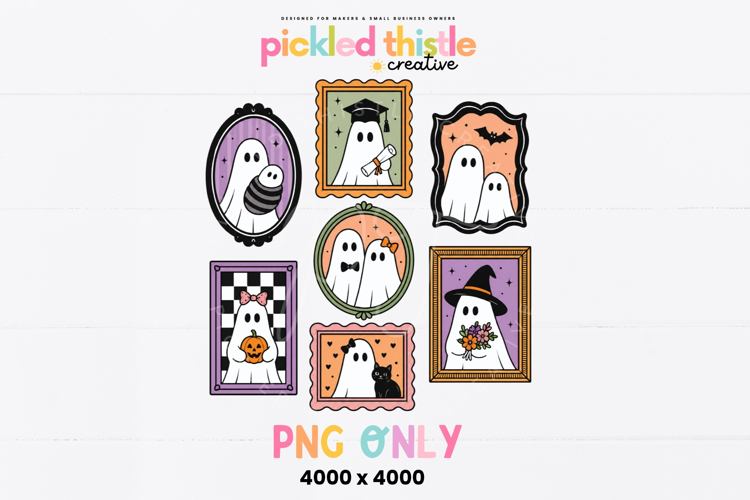 Ghost Portrait Gallery PNG, Cute Halloween PNG