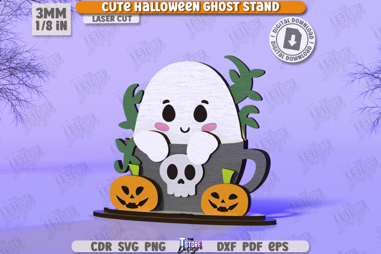 Cute Ghost Laser Cut |Halloween Characters | Good Ghost| CNC