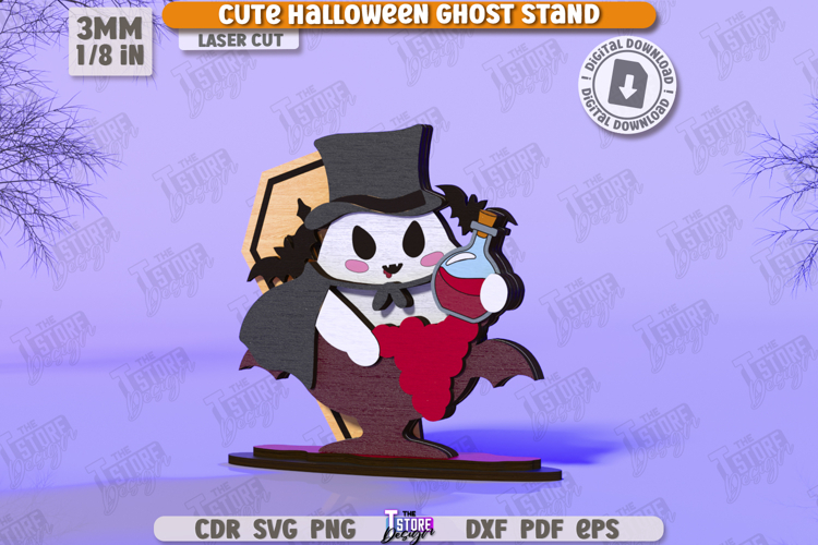 Cute Ghost Laser Cut |Halloween Characters | Good Ghost| CNC