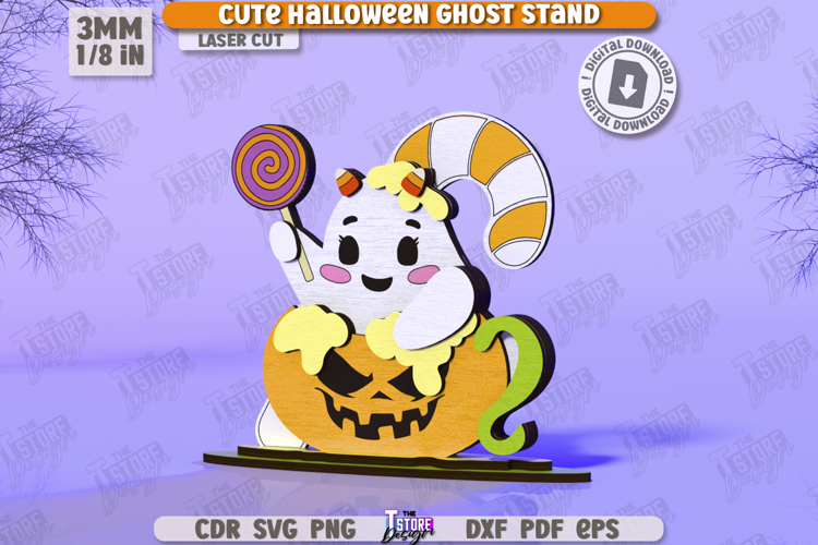Cute Ghost Laser Cut |Halloween Characters | Good Ghost| CNC