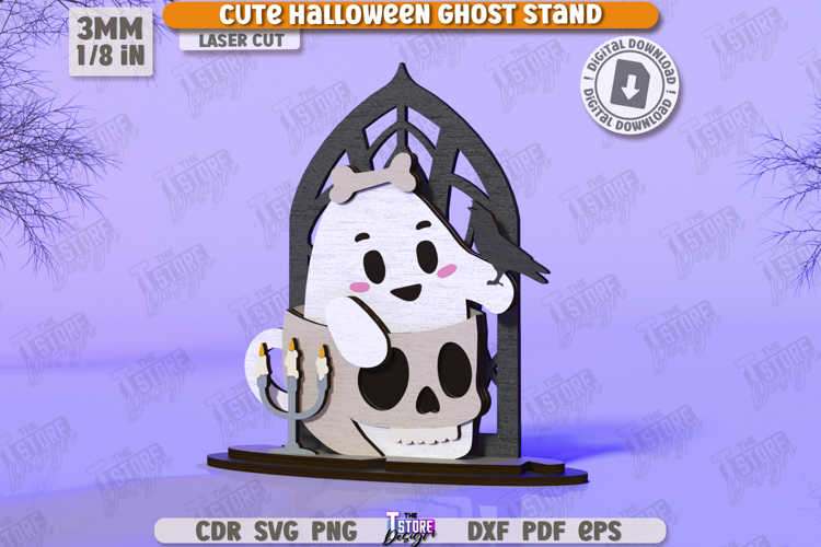 Cute Ghost Laser Cut |Halloween Characters | Good Ghost| CNC