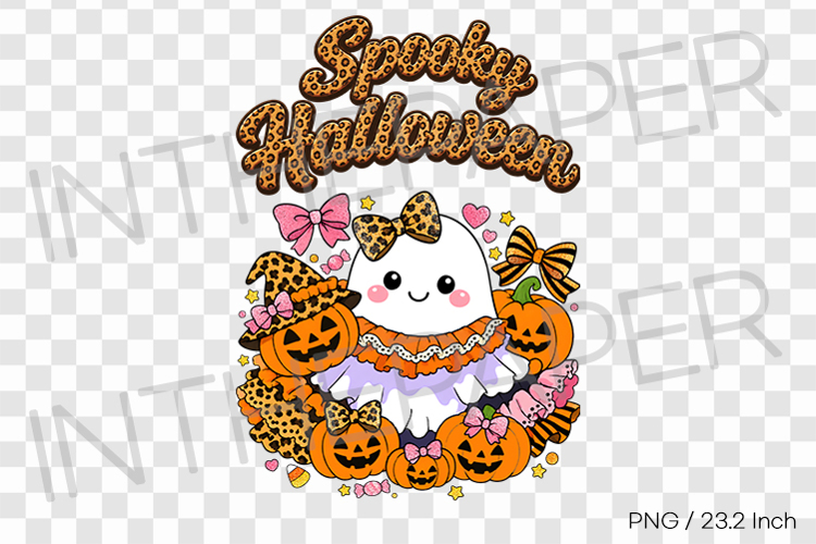 Cute Halloween ghost wearing a bow PNG Spooky TShirt Design