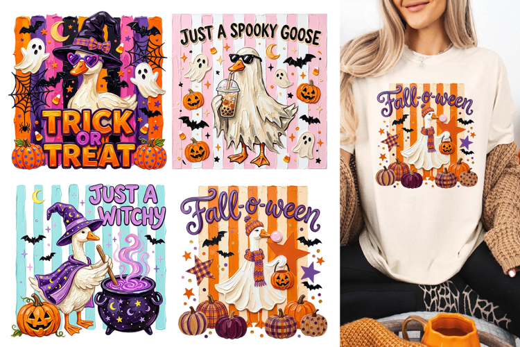 Cute Halloween Goose PNG Design
