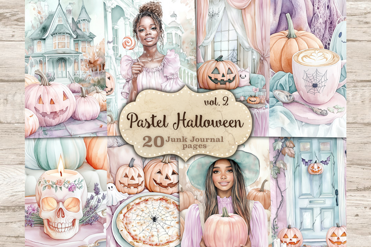 Cute Halloween Junk Journal Kit | Witch Journal Pages