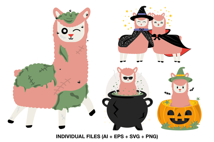 Cute Halloween Llama Clipart for Kids Party Decorations