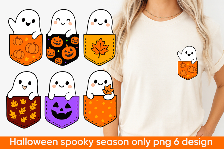 Cute Halloween Pocket Ghost PNG, Halloween Spooky Ghost, boo