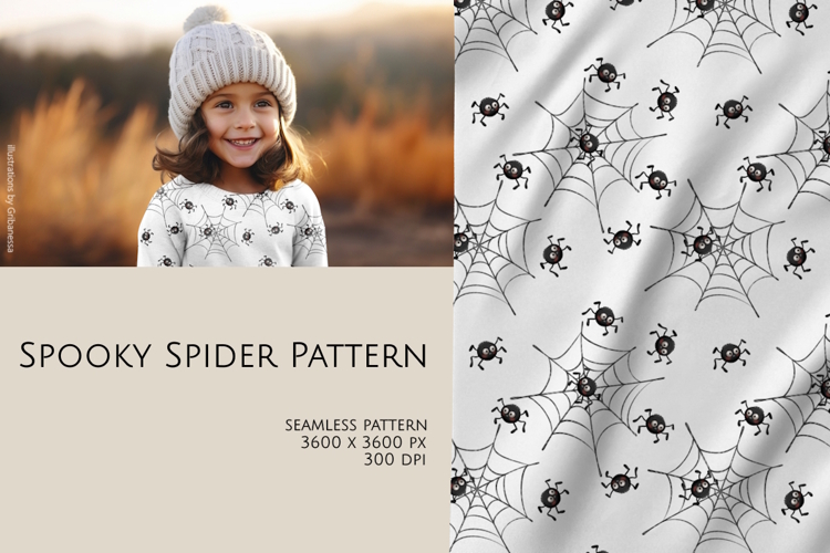 Spooky Spider & Web Seamless Pattern