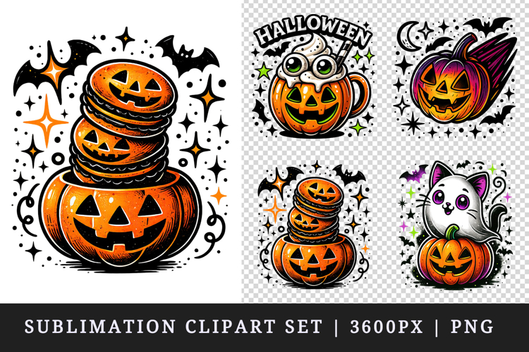 Cute Halloween clipart printable sublimation design png