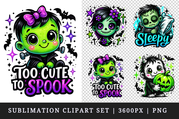 Cute Halloween clipart printable sublimation design png