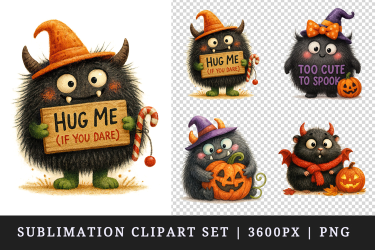 Cute Halloween clipart printable sublimation design png