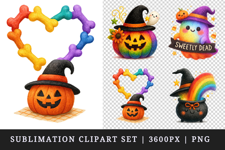 Cute Halloween clipart printable sublimation design png