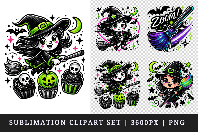 Cartoon Witch Broom Clipart