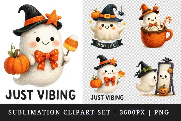 Cute Halloween clipart printable sublimation design png