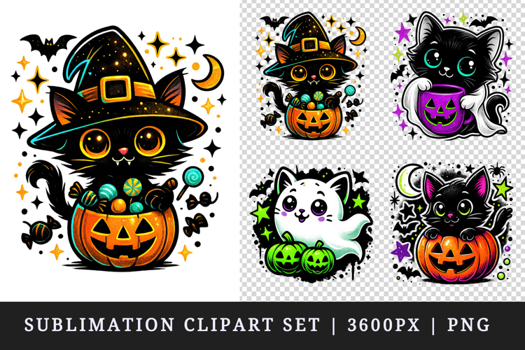 Cute Halloween clipart printable sublimation design png