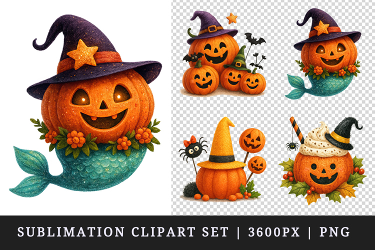 Cute Halloween clipart printable sublimation design png