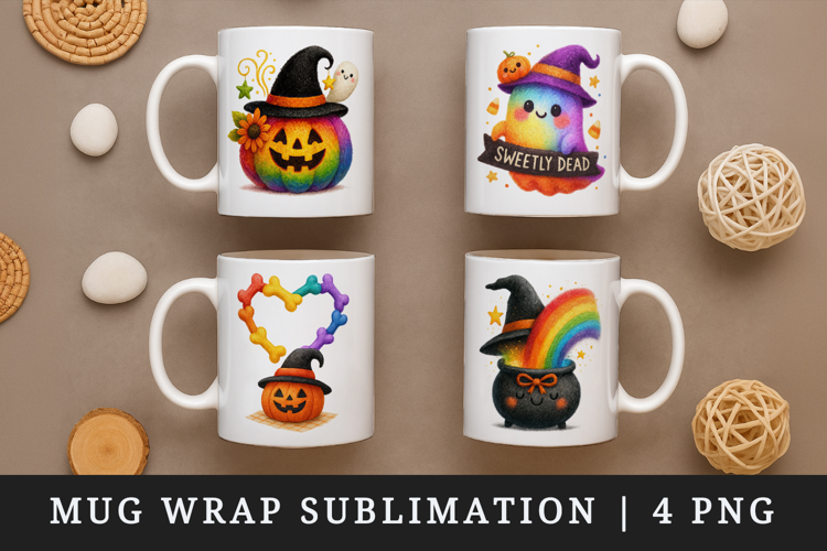 Cute Halloween mug wrap printable sublimation design