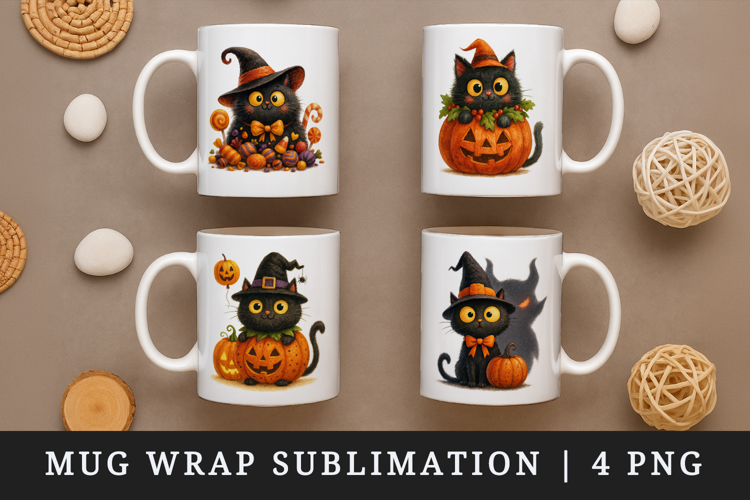 Cute Halloween mug wrap printable sublimation design