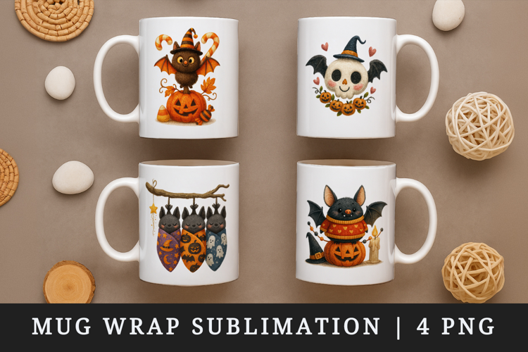 Cute Halloween mug wrap printable sublimation design
