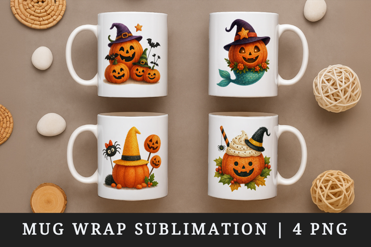 Cute Halloween mug wrap printable sublimation design