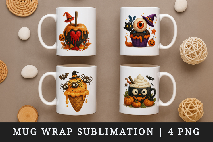 Cute Halloween mug wrap printable sublimation design