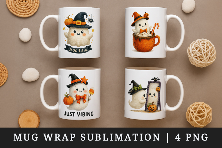 Cute Halloween mug wrap printable sublimation design