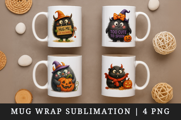 Cute Halloween mug wrap printable sublimation design