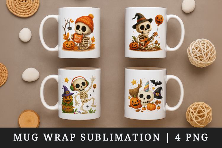 Cute Halloween mug wrap printable sublimation design