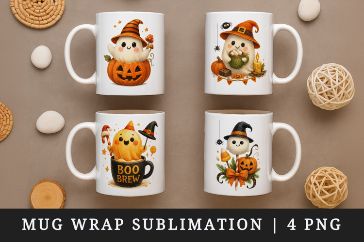 Cute Halloween mug wrap printable sublimation design