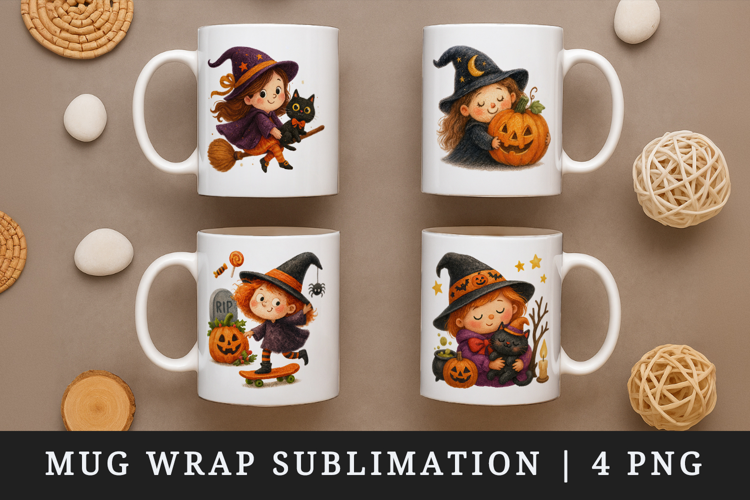 Cute Halloween mug wrap printable sublimation design