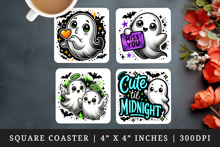 Cute Halloween square coaster sublimation, coasters design