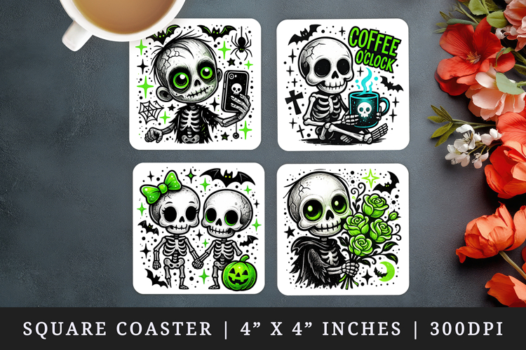 Cute Halloween square coaster sublimation, coasters design