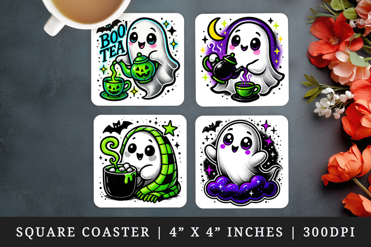 Cute Halloween square coaster sublimation, coasters design