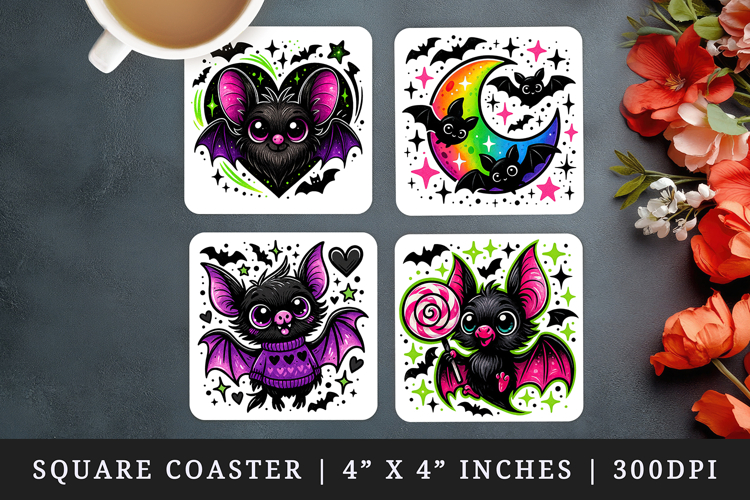 Cute Halloween square coaster sublimation, coasters design