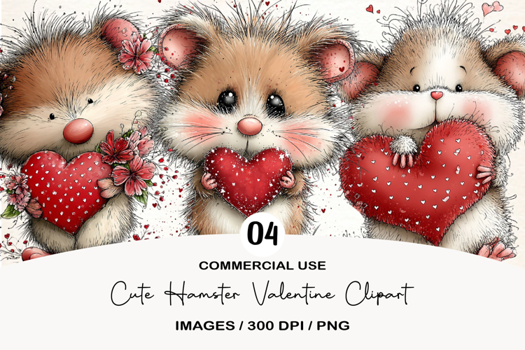 Cute Hamster Valentine Clipart