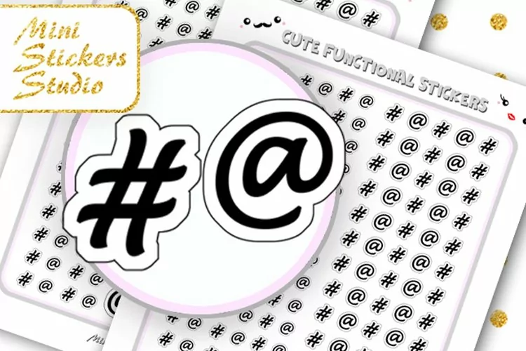 Kawaii Hashtag Sing Icon Planner Stickers
