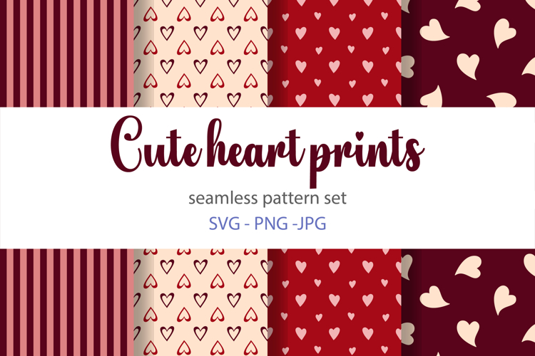 Cute heart prints| seamless pattern|digital paper