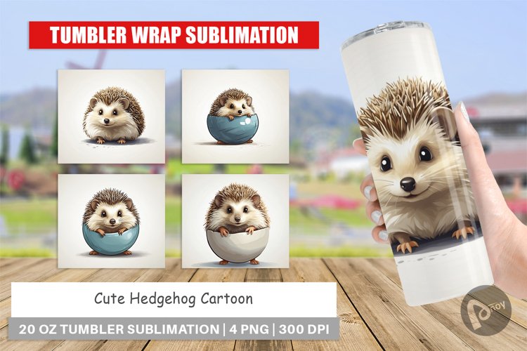 Tumbler Wrap Cute Hedgehog