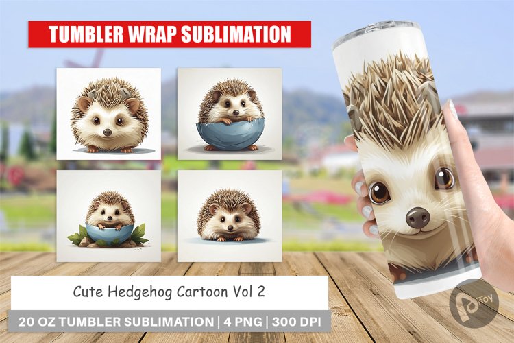 Tumbler Wrap Cute Hedgehog