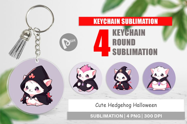 Keychain Cute Hedgehog Halloween