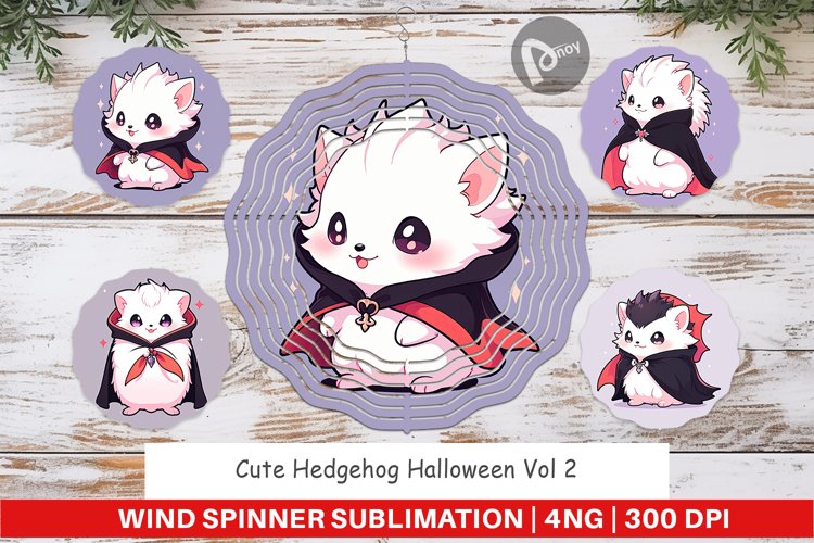 Wind Spinner Cute Hedgehog Halloween