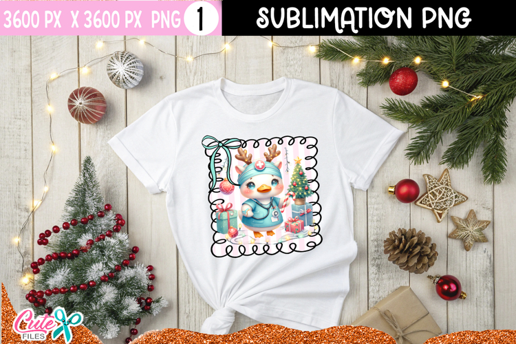 Cute Holiday Nurse Sublimation Design PNG for Gifts