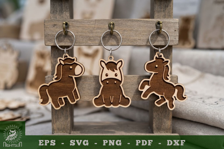 Cute Horse Lasercut Keychain