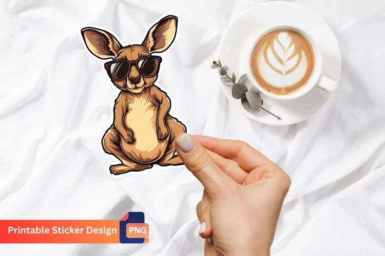 Cute Jackal with Sunglasses Sticker, Cute Jackal Sticker