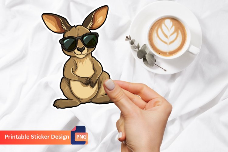 Cute Jackal with Sunglasses Sticker, Cute Jackal Sticker example image 1